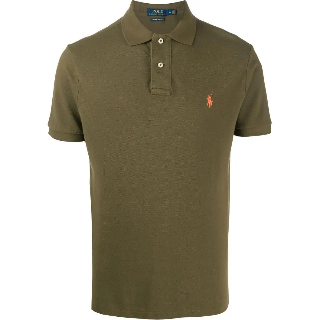 Polo Ralph Lauren Polo Shirt Custom Slim Fit Men's Olive Green