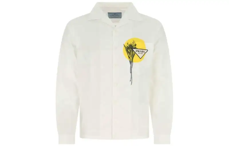 PRADA Shirts Men's White Lapel Shirt