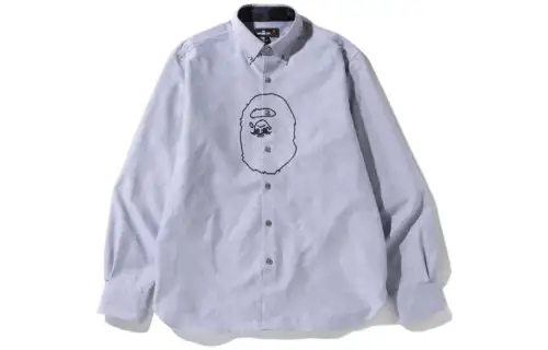 A BATHING APE Head Series Shirts Men's Polo Collar Moderate Shirt