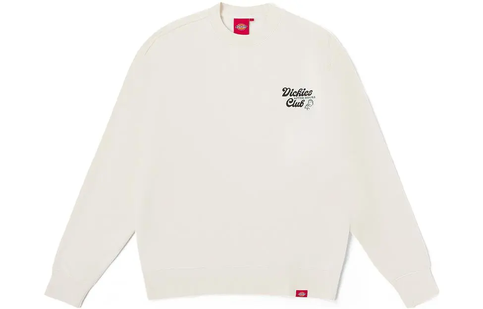 Dickies Sweatshirts Unisex Cream White Crew Neck Moderate Plus Size