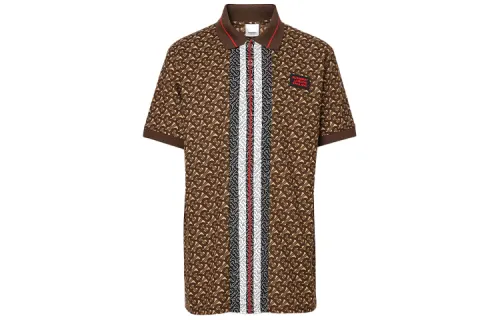 Burberry Polo Shirts Men's Maller Brown Polo Collar Moderate Straight Fit