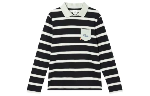 Vans Polo Shirts Men's Black Polo Collar Moderate Straight Fit