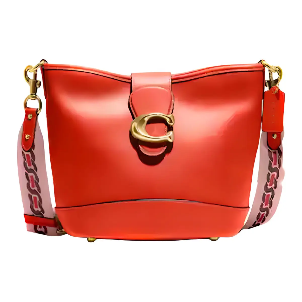 COACH TALI Cow Leather Crossbody Bags Large Women's Orange Red