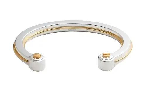 Bottega Veneta 18K Gold With 925 Sterling Silver Bangles Men's Silver/Gold