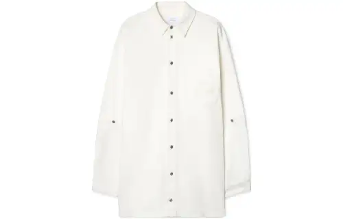 Off- 90s logo-appliqué cotton shirt