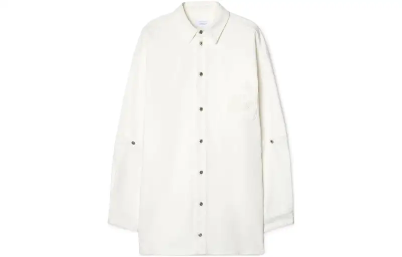 Off- 90s logo-appliqué cotton shirt