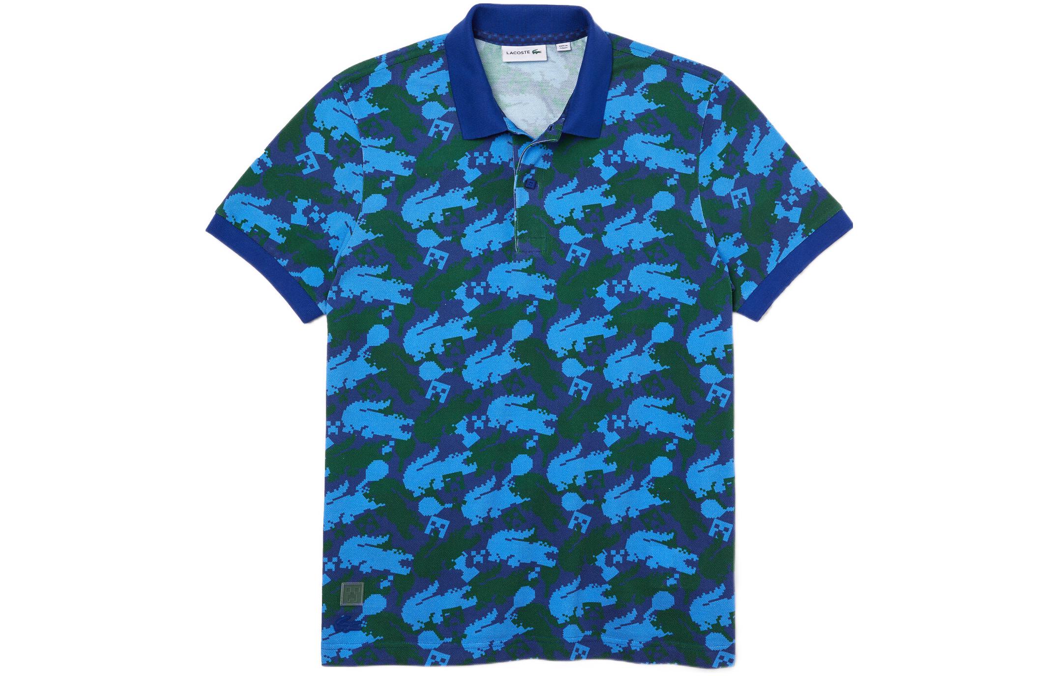 Рубашка поло LACOSTE x Minecraft (синяя)