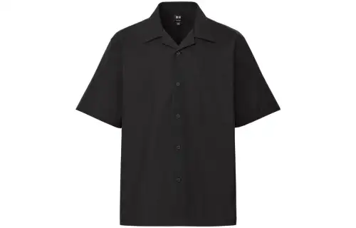 UNIQLO X THEORY UNIQLO/X THEORY Shirts Men's Black Cuban Collar Moderate Shirt