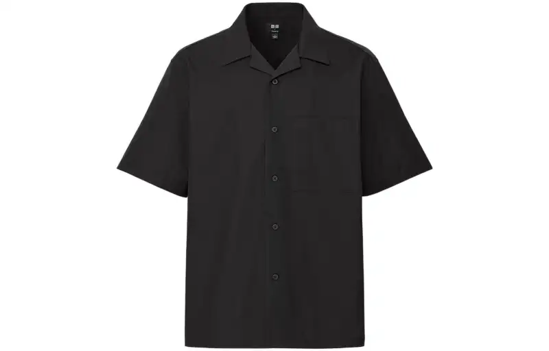 UNIQLO X THEORY UNIQLO/X THEORY Shirts Men's Black Cuban Collar Moderate Shirt