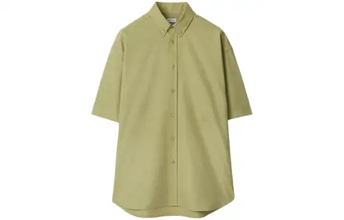 Burberry Logo-Embroidered Short Sleeved Poplin Shirt