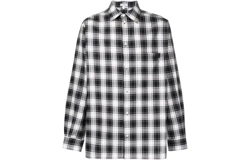 LOEWE Shirts Men's Black Lapel Moderate Other