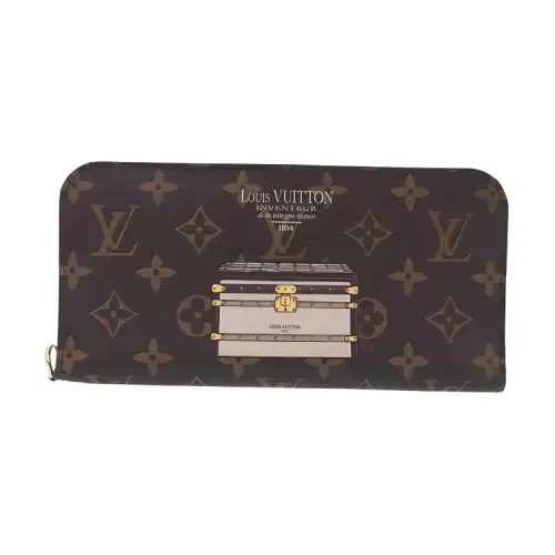 LOUIS VUITTON Canvas Wallet Women's Brown