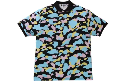 Bape New Multi Camo Relaxed Polo