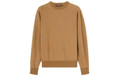 Loro Piana Sweatshirts Men's Camel Crew Neck Moderate Regular