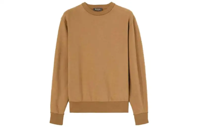 Loro Piana Sweatshirts Men's Camel Crew Neck Moderate Regular
