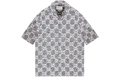 GUCCI Shirts Men's White Cuban Collar Moderate Other
