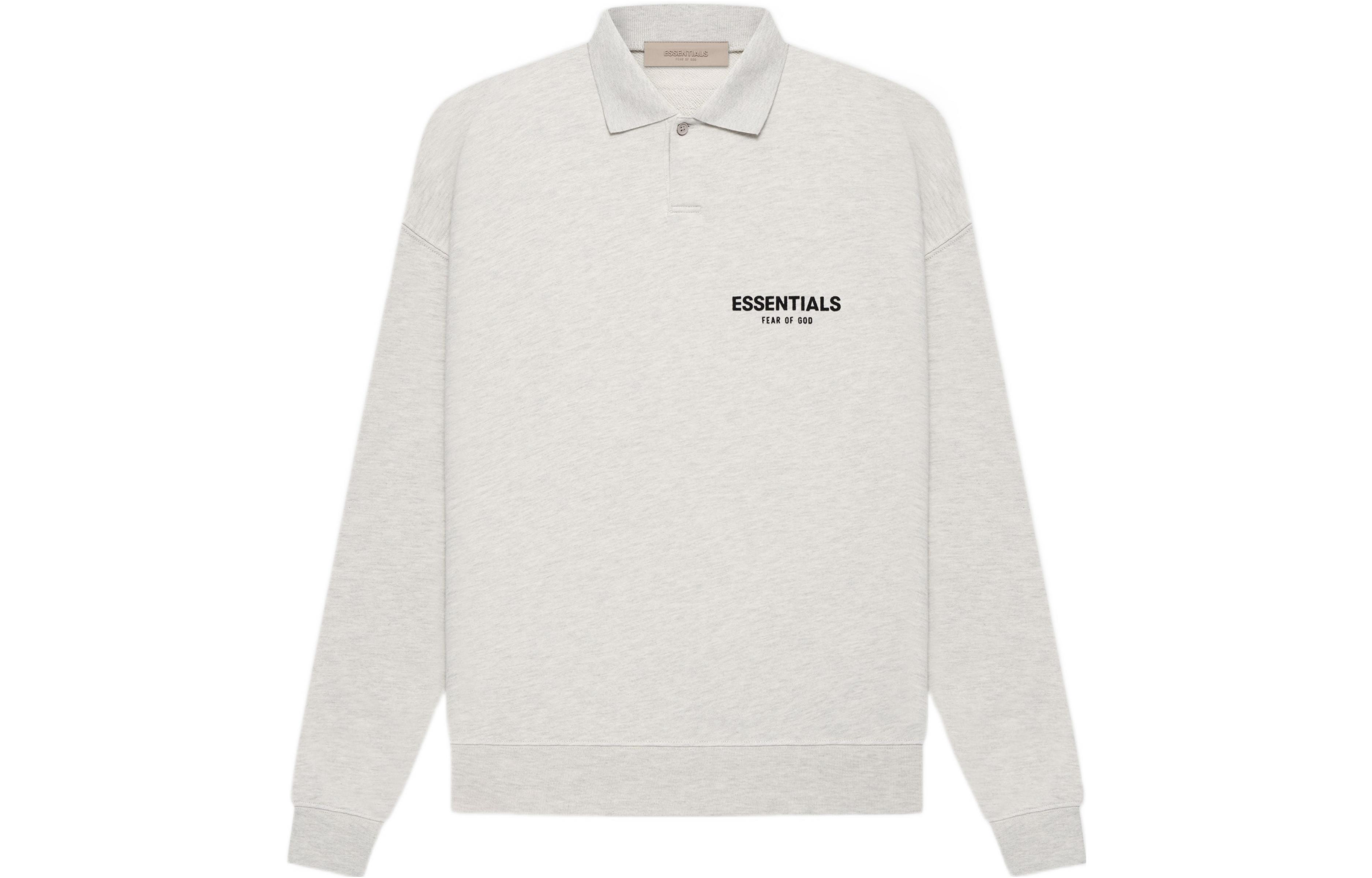 Мужское поло Fear of God Essentials SS22 Essentials Ls Polo Light Oatmeal (светло-овсяное)
