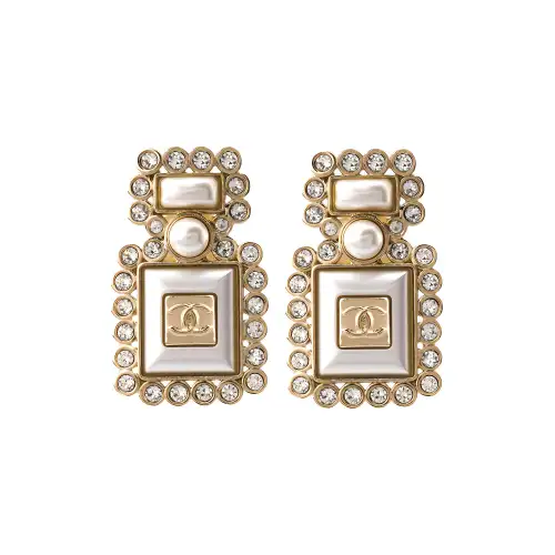 [Early Spring New Style 22C] CHANEL Perfume Bottle Metal Rhinestone Pearl Brooch Gold