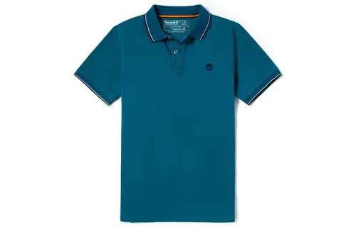 Timberland Polo Shirts Men's Royal Blue Polo Collar Moderate Straight Fit