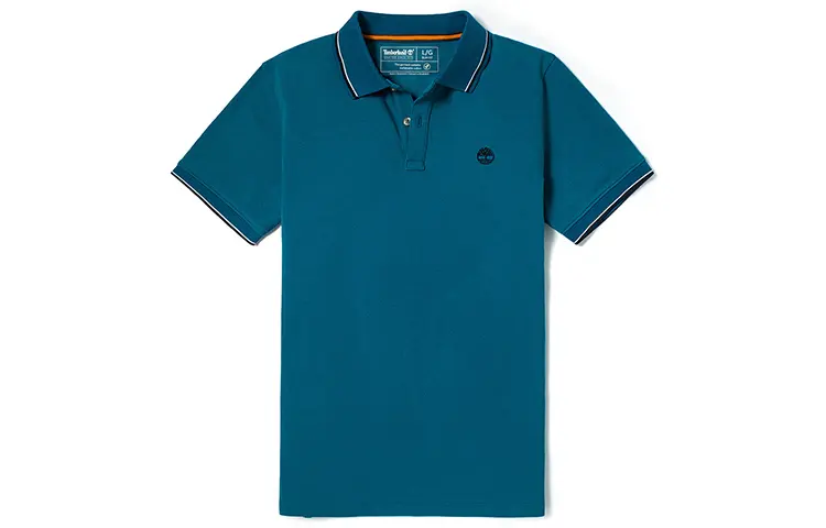 Timberland Polo Shirts Men's Royal Blue Polo Collar Moderate Straight Fit