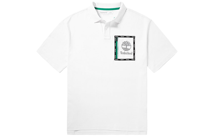 Timberland Polo Shirts Men's White Polo Collar Moderate Straight Fit