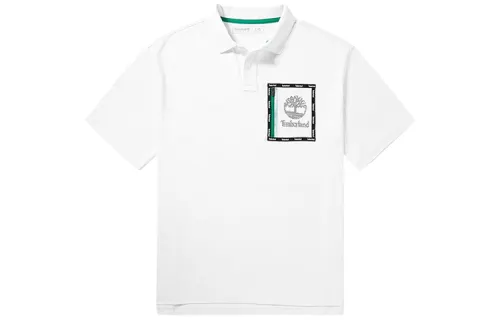 Timberland Polo Shirts Men's White Polo Collar Moderate Straight Fit