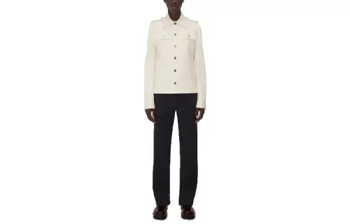 Bottega Veneta Shirts Men's Ivory White Lapel Moderate Other