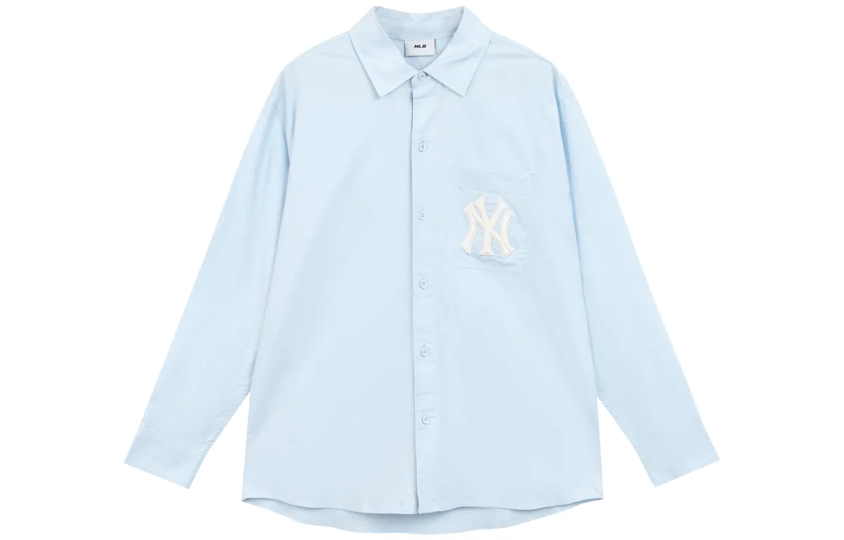 MLB New York Yankees Shirts Unisex Light Blue Lapel Moderate
