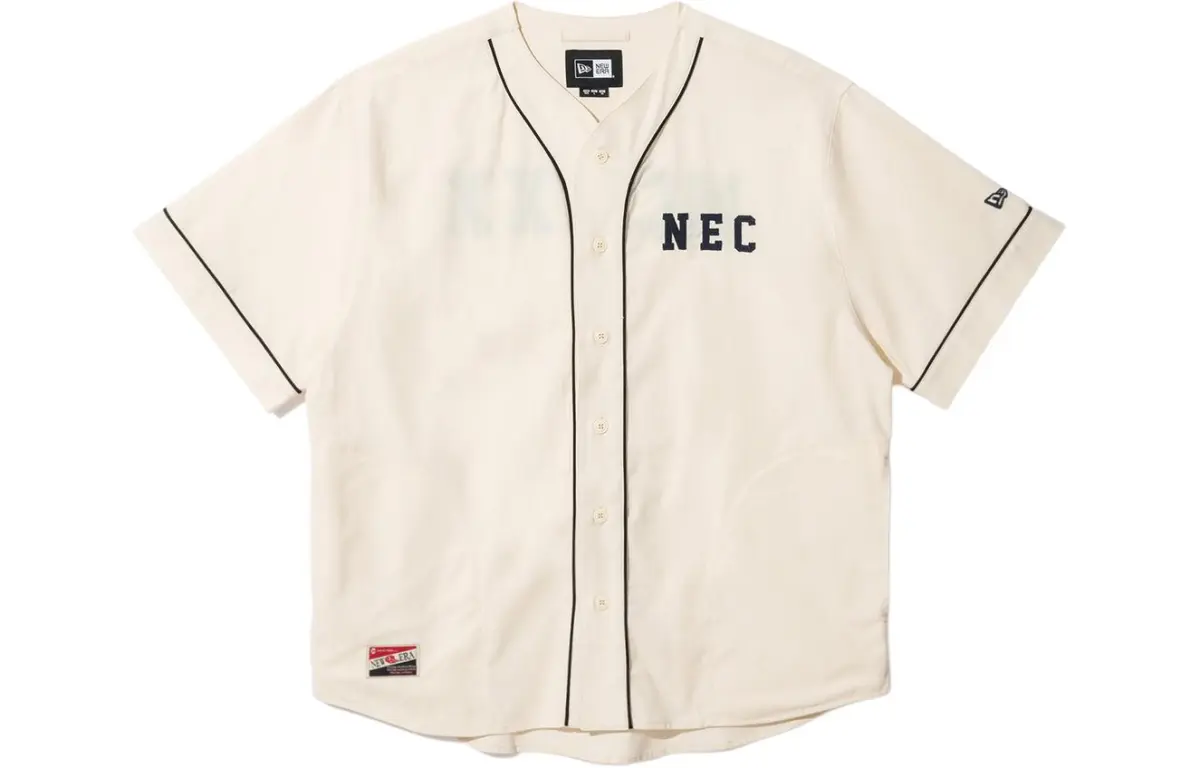 New Era Shirts Men's Beige Moderate Straight Fit