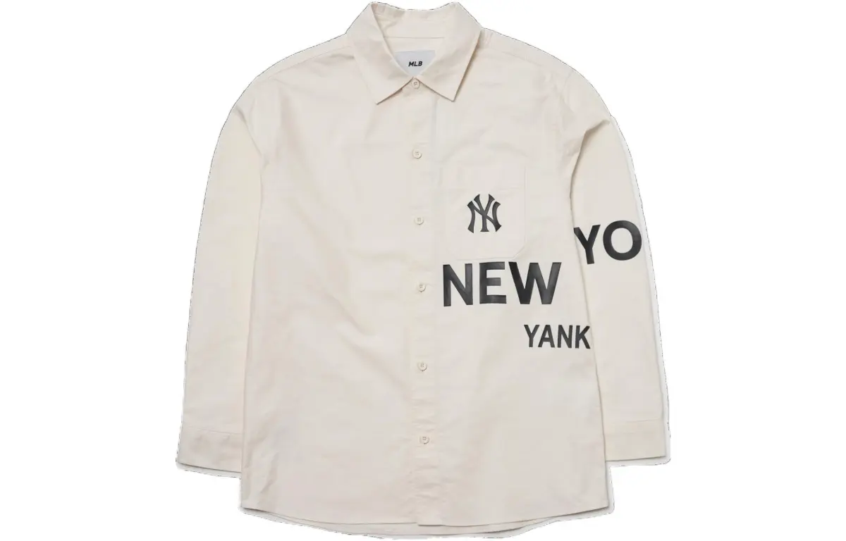 MLB Basic Logo New York Yankees Shirt Unisex Cream