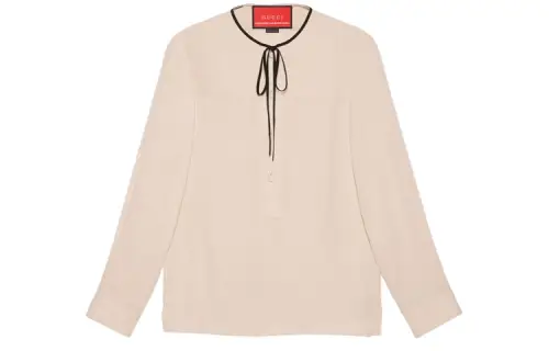GUCCI Shirts Men's Light Beige Crew Neck Moderate Shirt