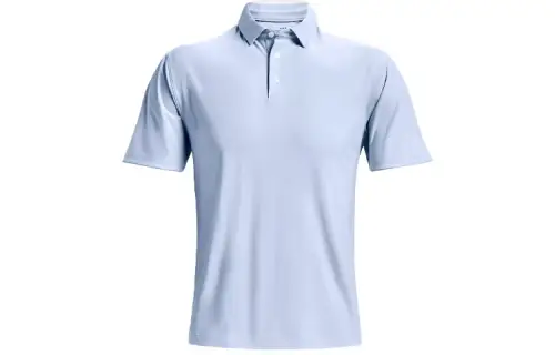 Under Armour Luxe Polo Shirts Men's Blue Polo Collar Moderate Straight Fit