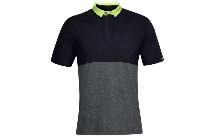 Under Armour Polo Shirts Men's Black Polo Collar Moderate Straight Fit