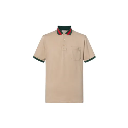 GUCCI Cotton Piquet Polo With Web Collar