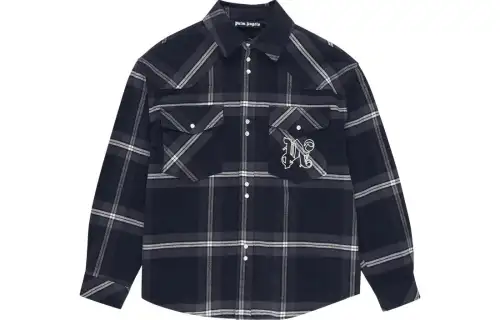 Palm Angels checked cotton-flannel shirt jacket