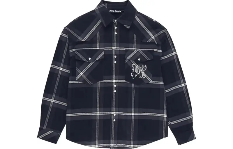 Palm Angels checked cotton-flannel shirt jacket