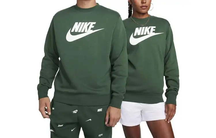 Nike Sweatshirts Unisex Green Crew Neck Moderate Regular