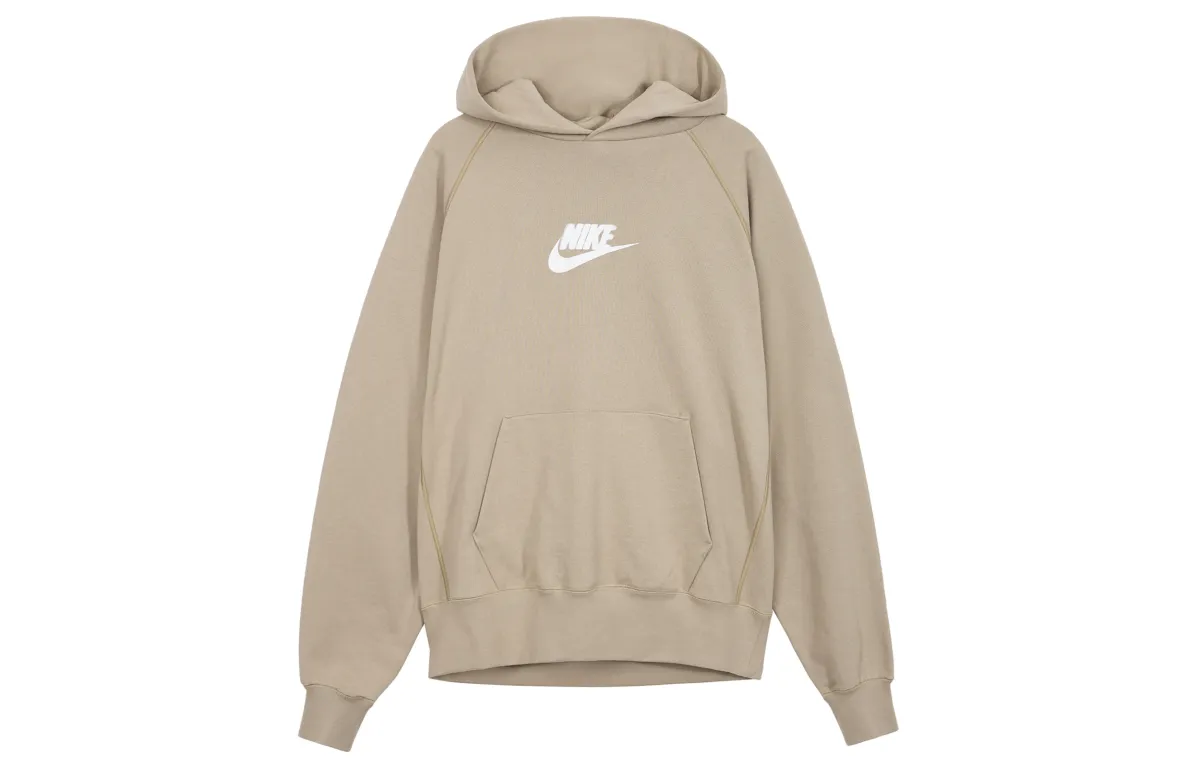 Nike Sweatshirts Men's Khaki Hooded (Non-detachable) Thickened