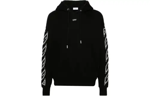 OFF-WHITE Logo-embroidered Cotton Hoodie