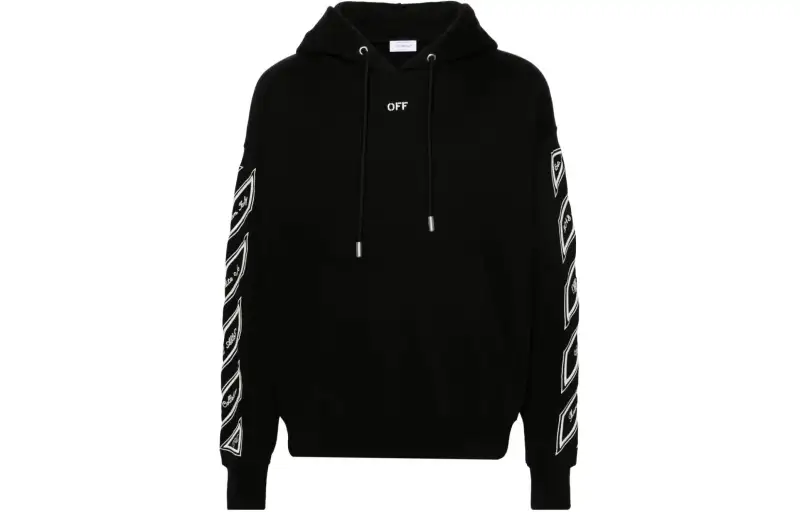 OFF-WHITE Logo-embroidered Cotton Hoodie