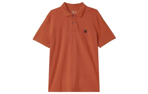 Timberland Polo Shirts Men's Orange Polo Collar Moderate Straight Fit