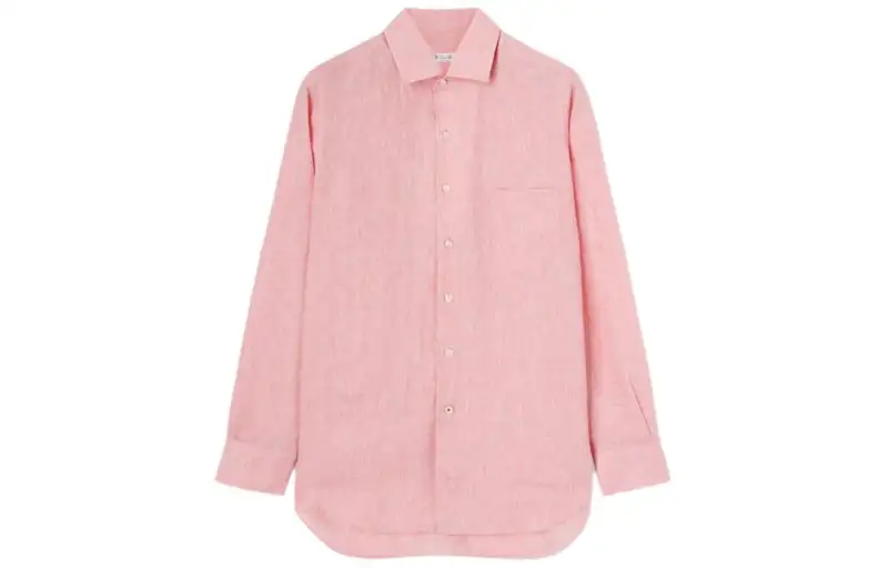 Loro Piana Shirts Men's Pink Lapel Moderate Other