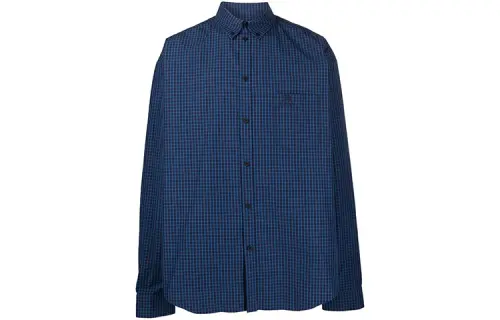 Balenciaga Shirts Men's Blue Lapel Moderate Shirt