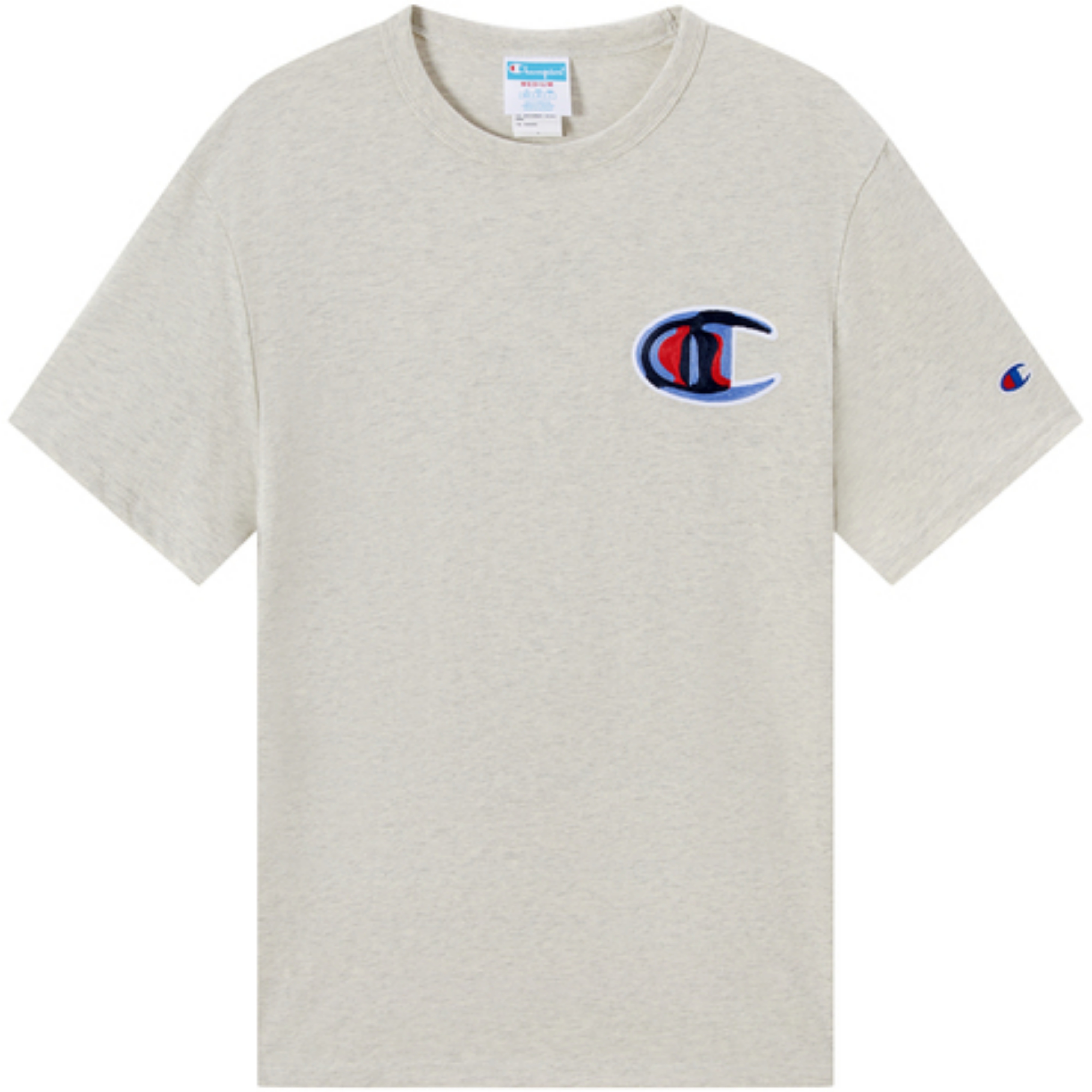 Champion SS23 FunnyTee Series Champion colorful embroidered large C-Logo solid color round neck short-sleeved T-shirt US version same style for men and women