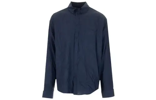 Balenciaga Shirts Men's Blue Lapel Moderate Shirt