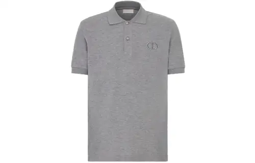 DIOR Quarterly New Products Polo Shirts Men's Gray Polo Collar Moderate Straight Fit