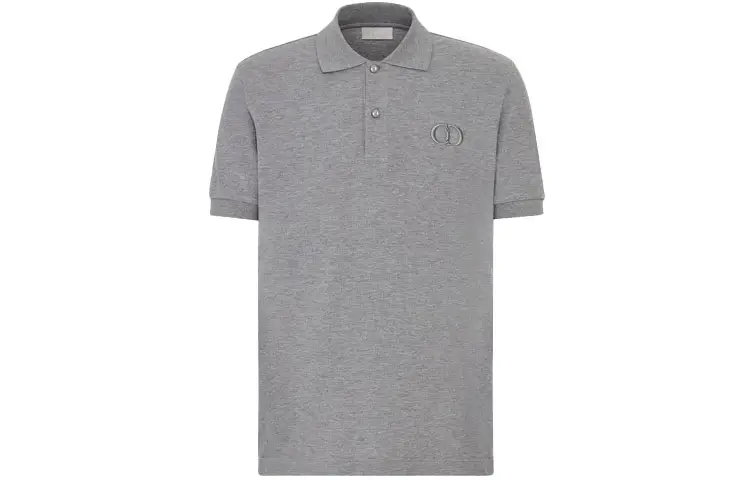 DIOR Quarterly New Products Polo Shirts Men's Gray Polo Collar Moderate Straight Fit