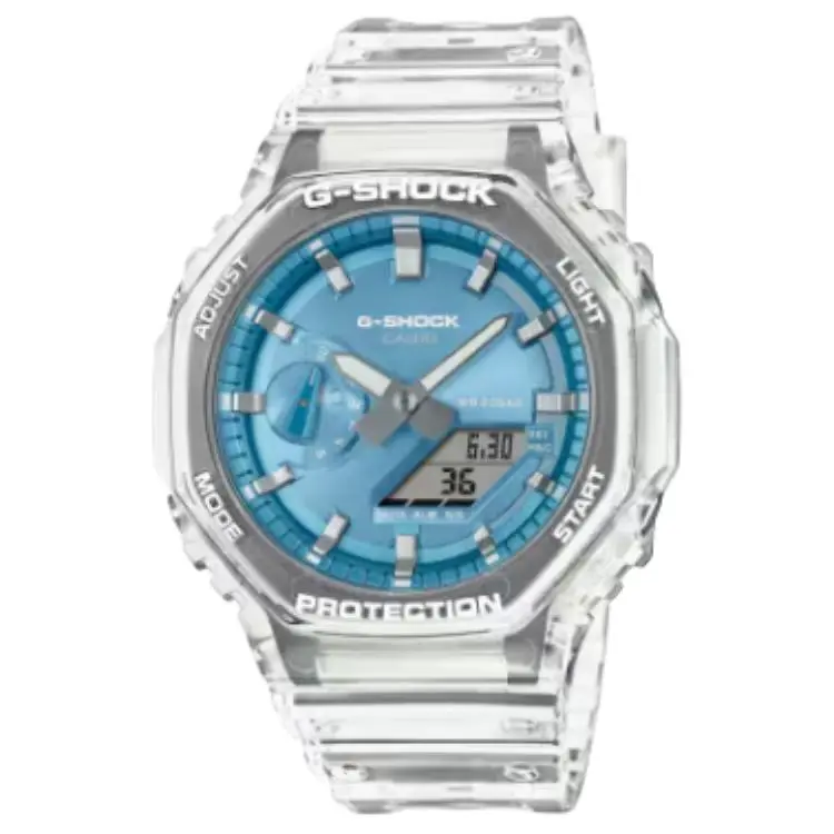 CASIO 2100 Collection Eight Prince Quartz Movement Resin Strap Watch Unisex Blue Dial