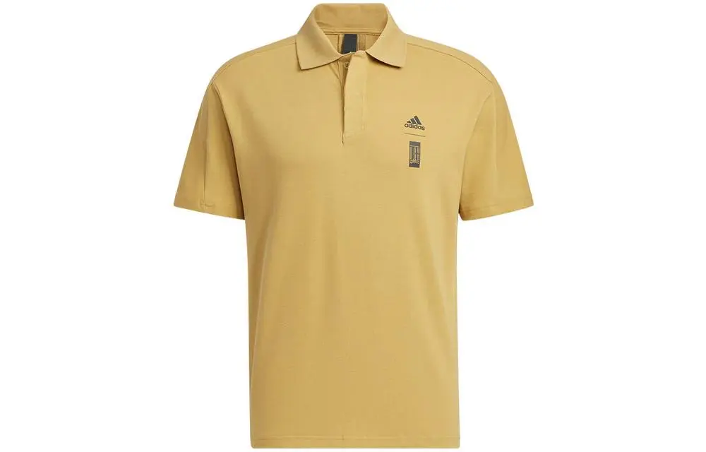 Adidas Polo Shirts Men's Yellow Polo Collar Moderate Straight Fit