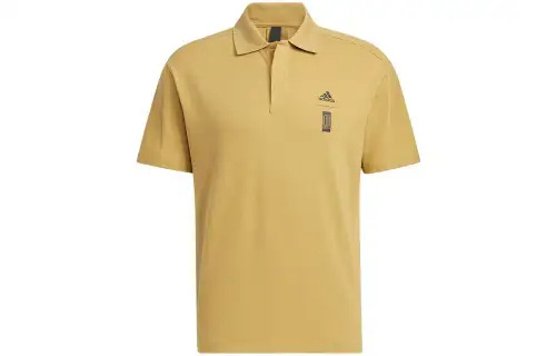 Adidas Polo Shirts Men's Yellow Polo Collar Moderate Straight Fit